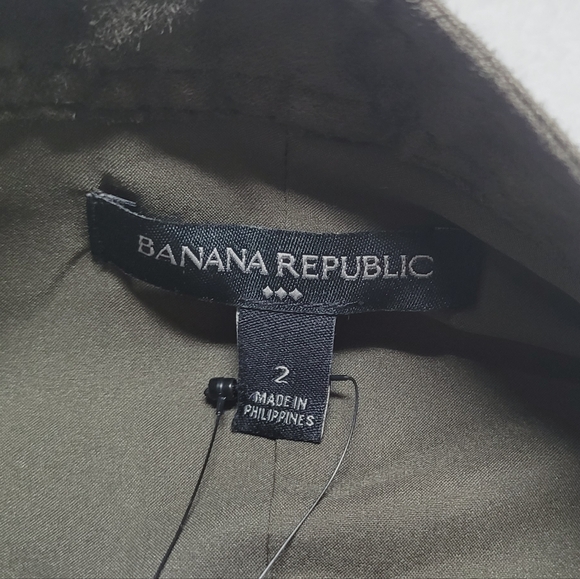 Banana Republic New Heritage Olive Green Faux Suede Button Up Mini Dress 2 - Picture 9 of 12